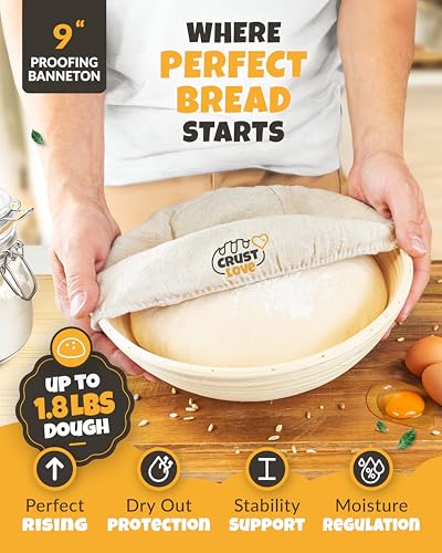 CRUSTLOVE 5 QT Pre-Seasoned Dutch Oven for Bread Baking with Lid and