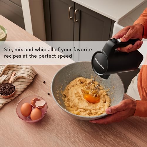 Cordless Hand Mixer with 7 Speeds - Black Matte, Battery Sold Separately
