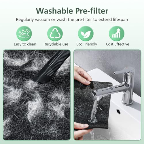 isinlive 4+8 Pack HEAPETS P358 Compatible Pet Air Purifier Filters