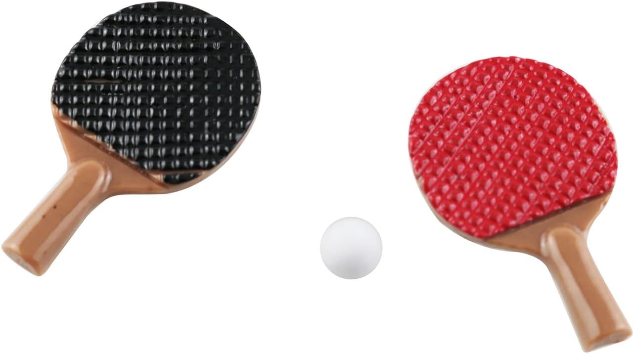 TAODAN Mini Table Tennis Set - 3-in-1 Dollhouse Ping-Pong Rackets & Balls (2 Rackets, 1 Ball)