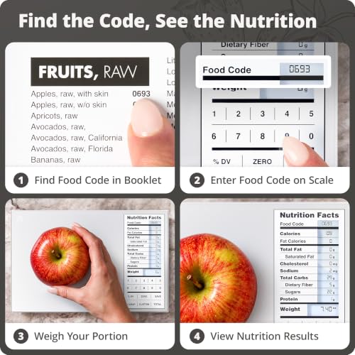 Food Scale with Nutrition Calculator - 2,000 Food Codes, Pearl Gray