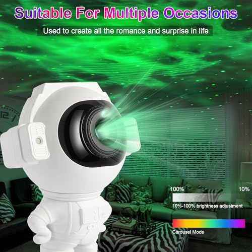 Astronaut Galaxy Projector, Star Projector, Night Light with Timer and Remote, Galaxy Light for Room Decor for Kids, Ceiling Star Lamp for Christmas & Birthdays