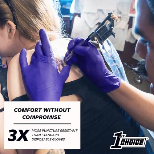 1st Choice Medium Indigo Nitrile Exam Gloves 3 Mil Disposable Medical & Salon Use