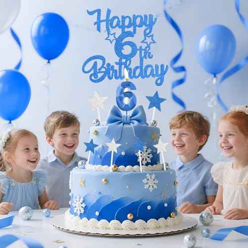 Royal Blue 55th Birthday Candles Cake Topers Set,Men 55th Birthday Decorations,Royal Blue Number 55 Candle for Cake,Boys Girls Personalised Cupcake Toppers for Men Women Party Supplies
