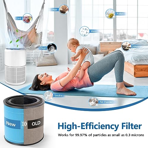Caehomly 4 Pack AP0601 Air Purifier Filter Replacement Compatible with AIRTOK
