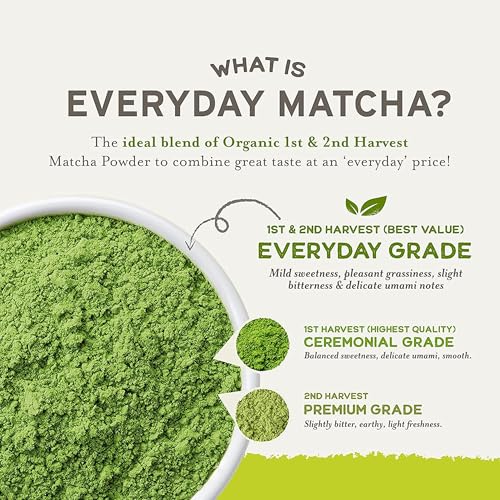 Organic Matcha Green Tea Powder - Rich Antioxidants for Lattes, Smoothies & Baking - 12oz