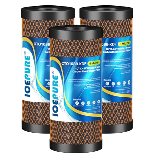 Heavy Metals Removal Water Filter Cartridge 3 Pack - 4.5x10 Inch CTO10BB-KDF