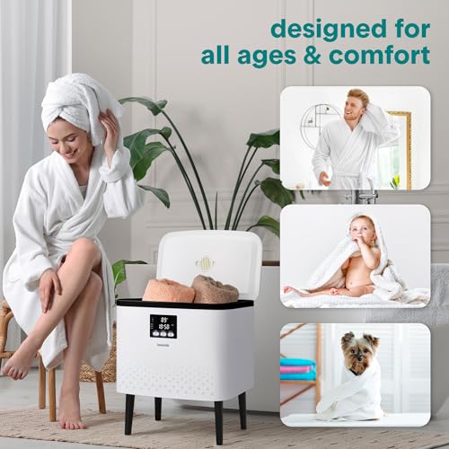 SereneLife WiFi Towel Warmer Bucket - 20L Large Capacity, Black