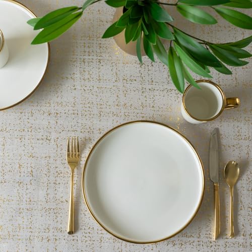 Benson Mills Gold Mine Tablecloth Ivory/Gold 60x120 Rectangular