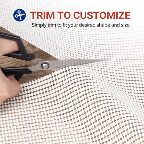 White Non-Slip Rug Pad 6x9 Ft - Thick Cushion & Floor Protector