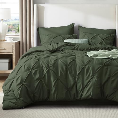 Bedsure 7-Piece California King Comforter Set & Sheets - Olive Green Bedding, Variation 02