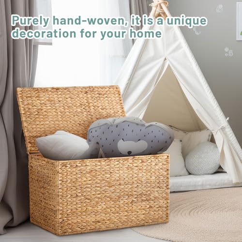 Water Hyacinth Storage Trunk - Large Wicker Chest for Home Organization