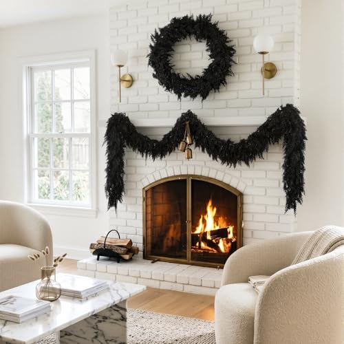 Black Cedar Garland 9FT Pack of 2 Halloween & Christmas Decorations - Variation of THIS listing