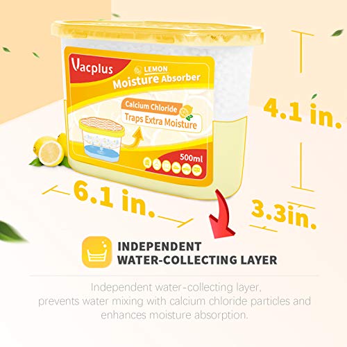 Vacplus Moisture Absorber Lemon Scent - 10.5 OZ Strong Dehumidifier