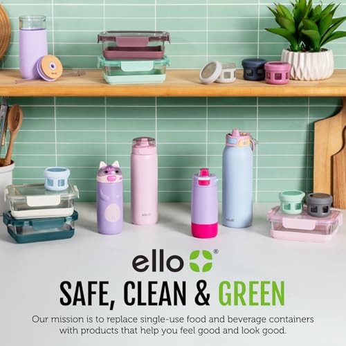 Ello 3.7 Cup Plastic Meal Prep Containers 5 Pack Elderberry Variation