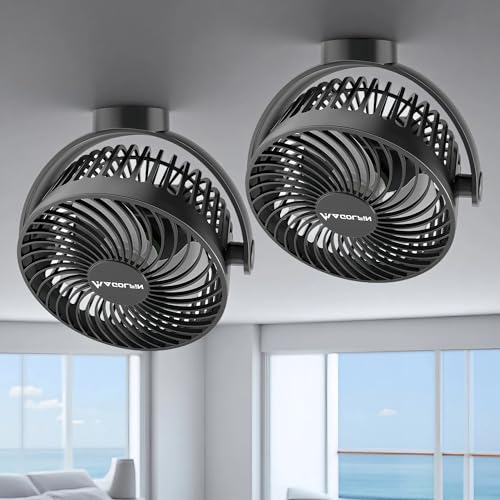 Magnetic Cruise Ship Approved Portable Fan with 12000mAh Battery - Black