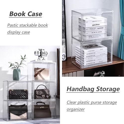 X-Large Acrylic Display Case 5-Pack Stackable Storage Bins with Lids - Clear