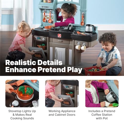 Kids Kitchen Playset with Lights & Sounds - Best Chefs Indoor Outdoor Toy Kitchen - 25 Accessories, Toddler Role Play - Variation of Best Chefs Kitchen