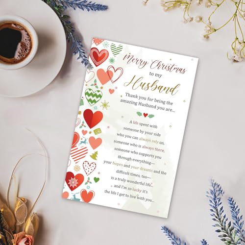 Merry Christmas To My Husband Card - Sweet Poem Holiday Card from Wife Gevinna