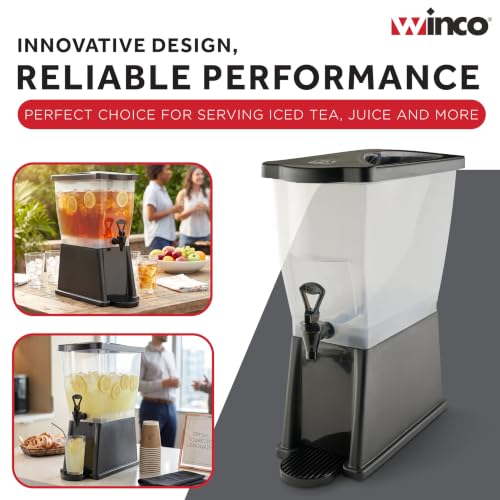 3 Gallon Slim Plastic Beverage Dispenser with Drip-Free Faucet