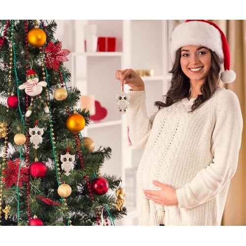 FLYAB Owl Christmas Ornaments - 2025 Metal Sparkles Ornaments for Christmas Tree Indoor Stocking Stuffers Xmas Decorations Gifts for Women Girls Mom Sisters Owl Lovers