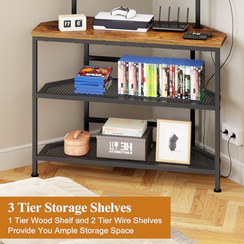 23" to 60" Floor Corner TV Stand For Bedroom With Mount, Universal
