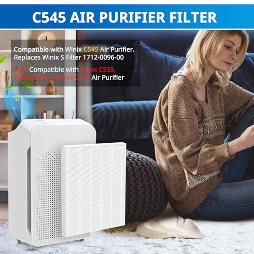 4 Pack C545 HEPA Air Purifier Filters Compatible with Winix C545