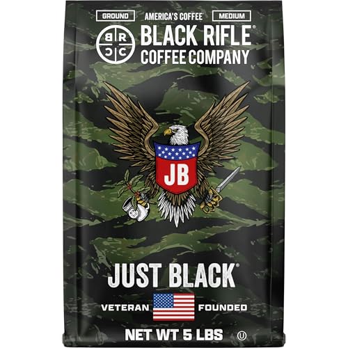 80 Ounce Ground Coffee Bag - Just Black Medium Roast, Arabica Blend, Veteran-Founded