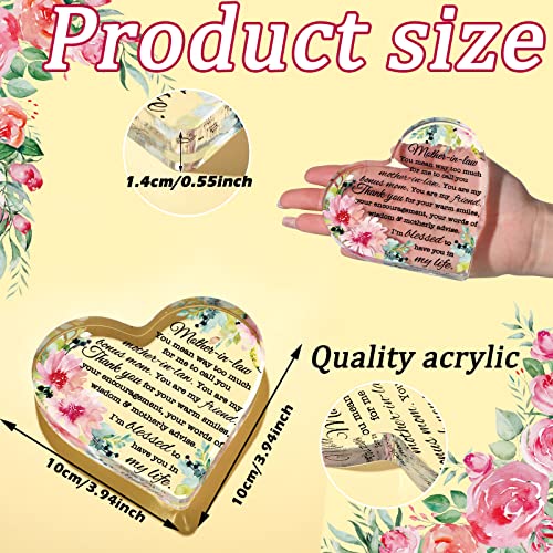 Jetec Heart Plaque Gift for Mom from Daughter Son – Mother in Law Edition