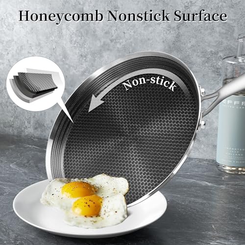 Innerwell 12 Inch Stainless Steel Nonstick Crepe Pan - Multi-Use Skillet