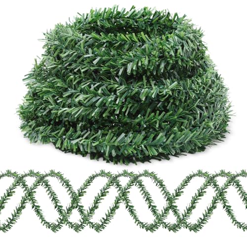 MARFOREVER 32.8Ft Artificial Christmas Pine Garland Greenery - Realistic Holiday Decor