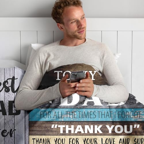 Christmas Dads Gifts, Gifts for Dad Xmas Throw Blanket 60" x 50", Dad Birthday Gift from Daughter/Son, Gifts for Dads Birthday, Father Bday Gift Ideas, Presents for Father from Kids