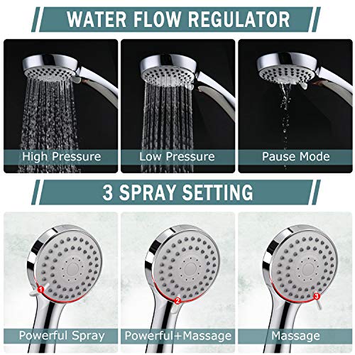 Filtered Handheld Shower Head with High Pressure Rainfall - Silver