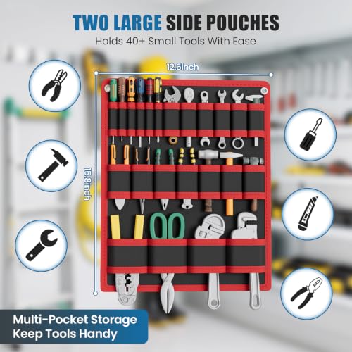 Power Tool Organizer Cart with Charging Station, 8 AC Outlets, 6.5 FT Cord