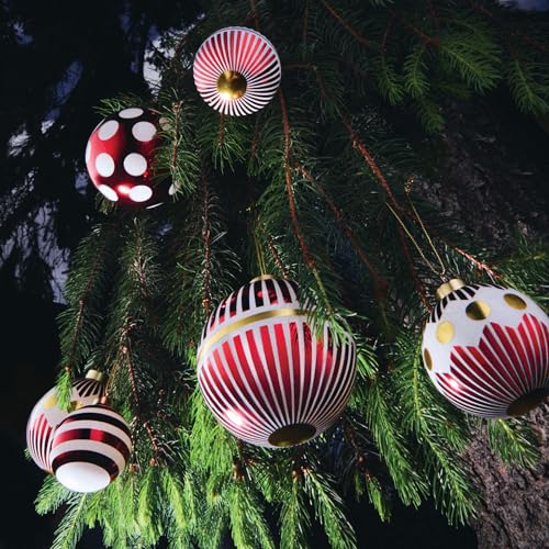 Alessi Christmas Tree Baubles Set of 2 - Blown Glass Holiday Decorations