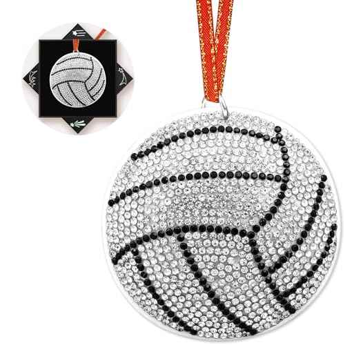 Volleyball Christmas Tree Decorations - Sparkling Volleyball Christmas Tree Ornaments Gift for Girls Boys Athlete Friends