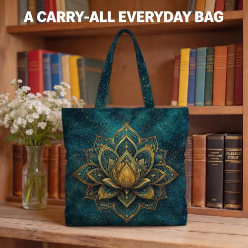 YRZGBNM Multicolor Bird Gifts Canvas Tote Bag with Zipper Inner Pocket - 16x13in Reusable Shopping