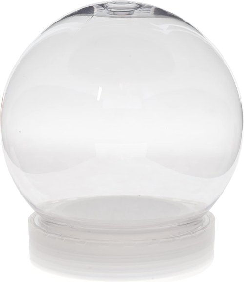 Creative Hobbies 4 Inch DIY Snow Globe - Clear Plastic Water Globe with Screw Off Cap | Ideal for Custom Crafts