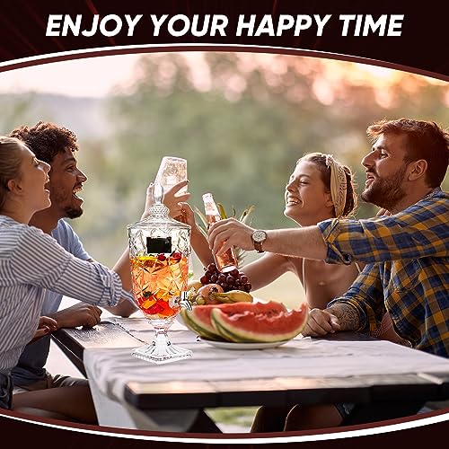 Glass Drink Dispenser Set 1.3 Gallon with Spigot - Clear, 2 Pack for Parties