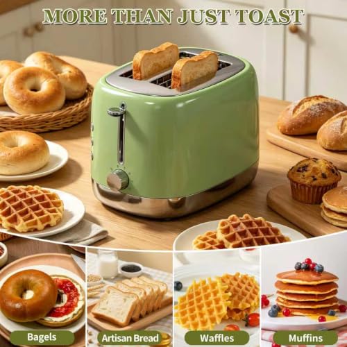 Stainless Steel 2-Slice Toaster with Wide Slots & 8 Browning Levels