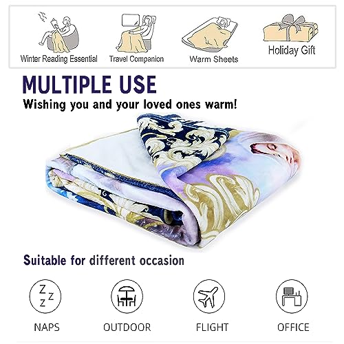 Ultra Soft Virgin Mary Blanket Microfiber Our Lady of Guadalupe Throw Blanket Warm Cozy Flannel Prayer Christian Blankets for Women Religious Catholic Gifts for Women Man 40'' x 50'' (Virgen Maria 01)