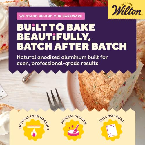 Wilton 10-Inch Aluminum Angel Food Tube Cake Pan, No PFAS, Durable Bakeware