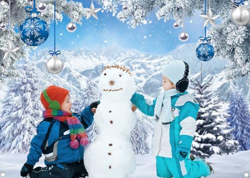 Winter Snow Forest Backdrop 10x8ft – Alps Mountain Scene Vinyl Banner, 120x96 in (BINQOO)