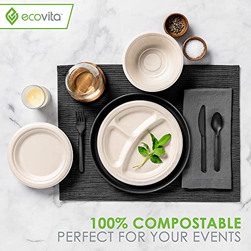 EcoVita 16 oz. Compostable Paper Bowls - Pack of 150, Tree-Free, Eco-Friendly, Disposable