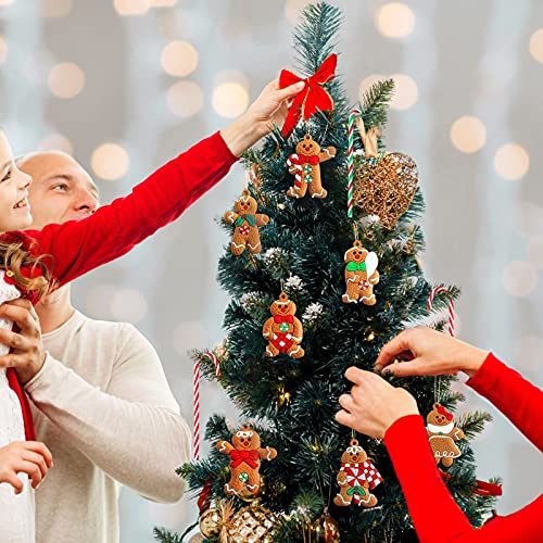 Zhanmai Cute Style Gingerbread Man Christmas Ornaments Set, 36 Pcs Holiday Decor