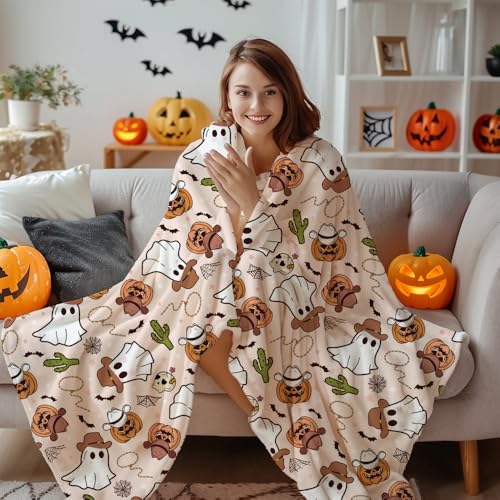 Cowboy Halloween 60x80 Lightweight Flannel Blanket - JOCASA