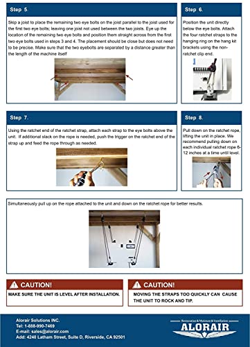 ALORAIR Crawl Space & Basement Dehumidifier Hanging Kit with Adjustable Straps