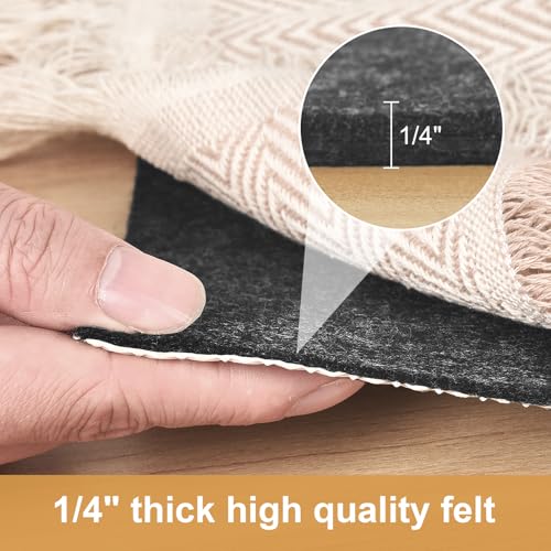 8' x 10' Deep Dream Felt Rug Pad with Rubber Backing - Non-Slip Cushioned Rug Gripper