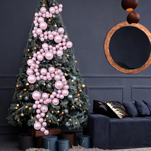 Motionchic 9 ft pink Christmas Ball Garland Ornament – 9 ft / Pink