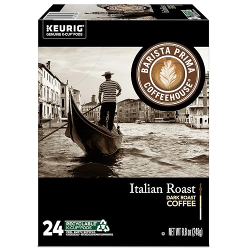 Italian Roast Coffee K-Cup Pods - Dark Roast, 24 Count (Pack of 4) - Barista Prima